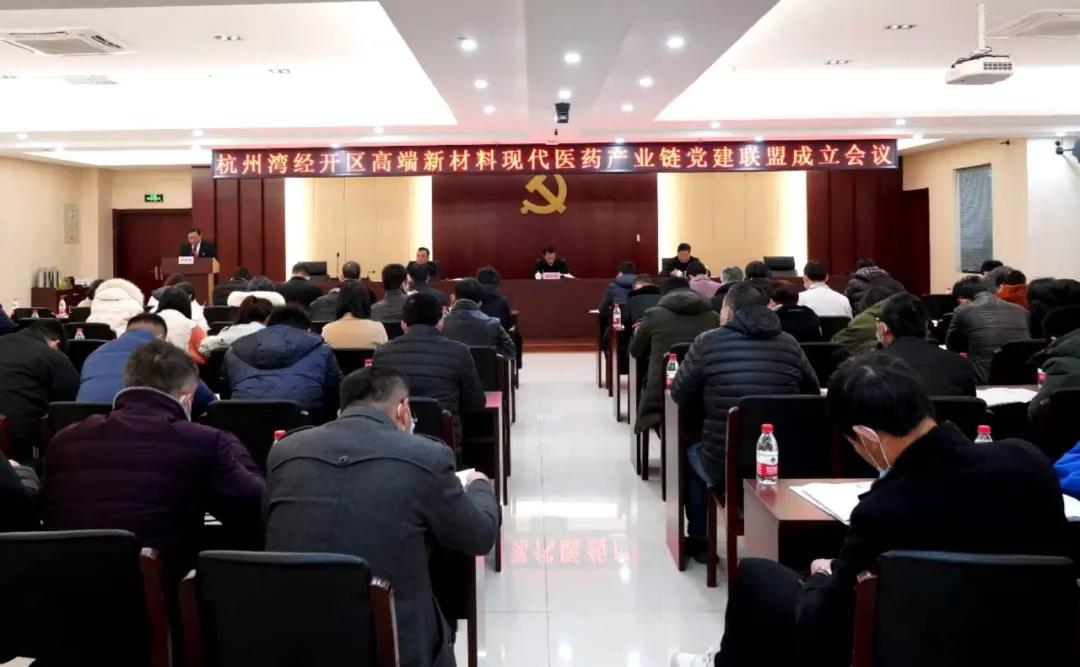 浙江格派黨支部參加杭州灣經(jīng)開區(qū)高端新材料現(xiàn)代醫(yī)藥產(chǎn)業(yè)鏈黨建聯(lián)盟成立會(huì)議
